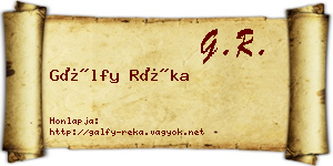 Gálfy Réka névjegykártya